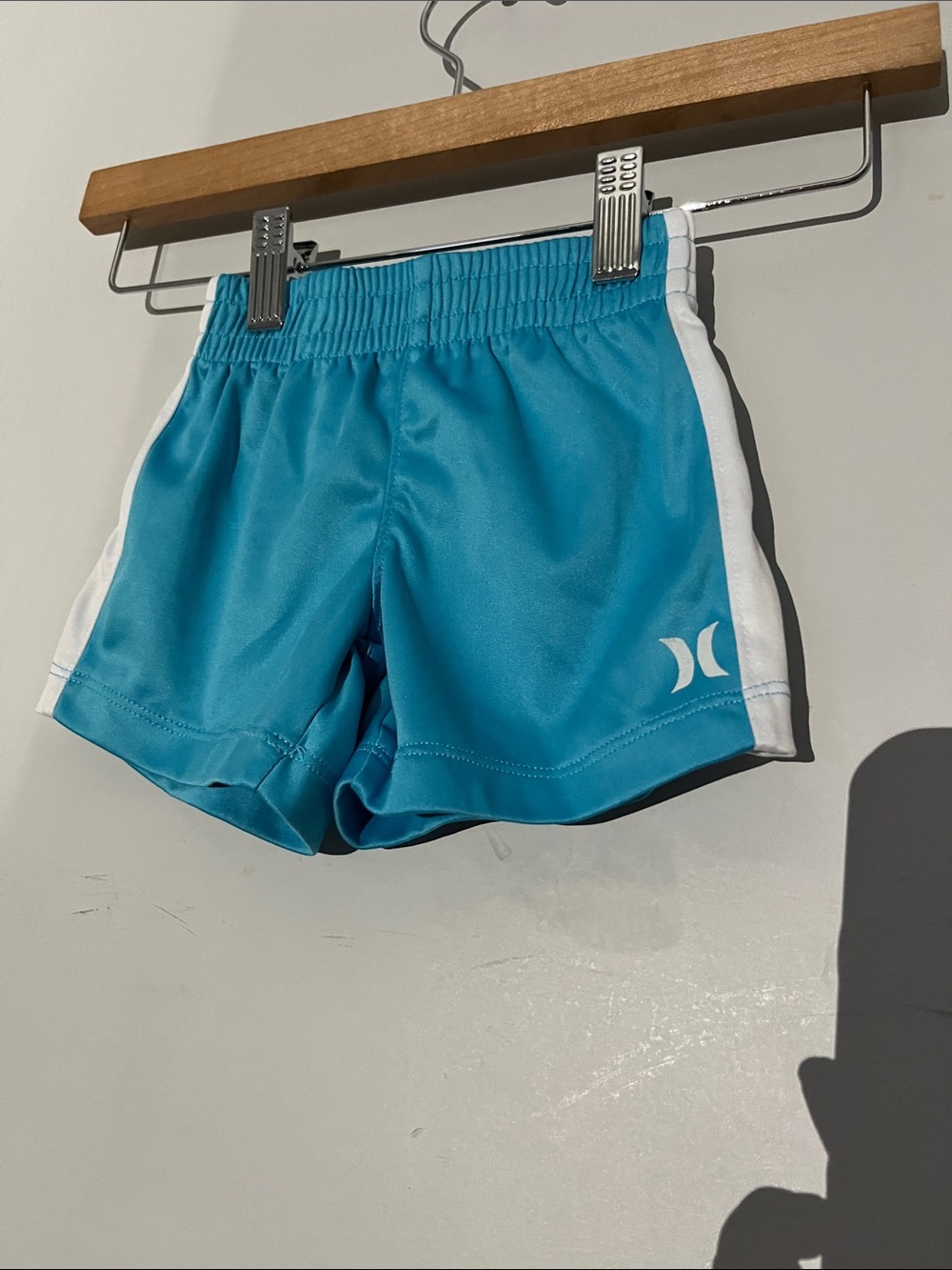 Hurley Teal Girls' Athletic Shorts with White Side Trim